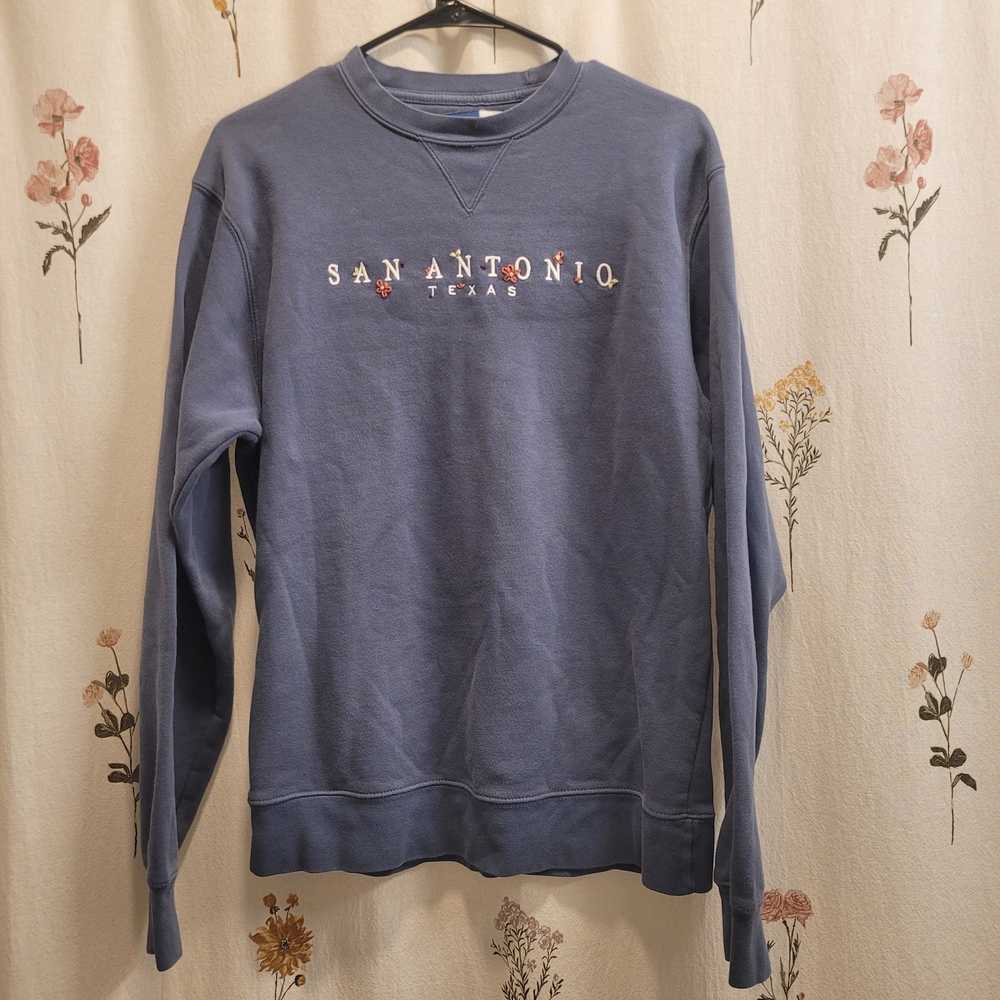 Blue San Antonio Sweater w/ Embroidery
